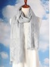 Stripes & Floral  Cut-Out Lace Design Scarf 